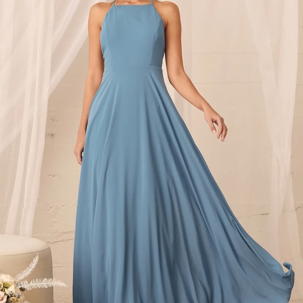 Mythical Kind of Love Slate Blue Maxi Dress